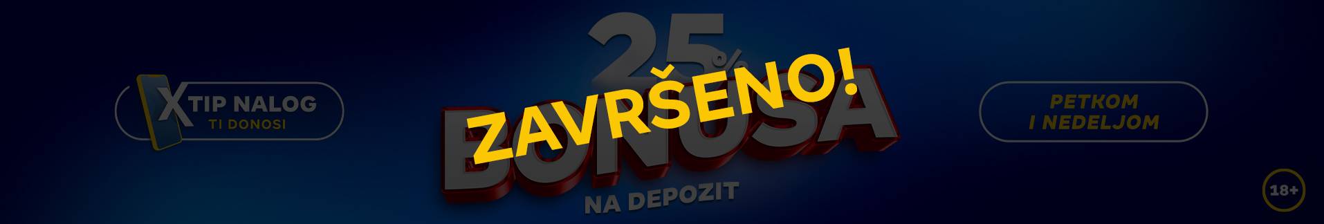 Uplati depozit i osvoji 25% bonusa