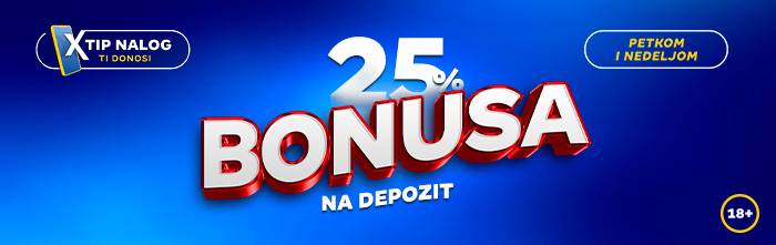 Uplati depozit i osvoji 25% bonusa