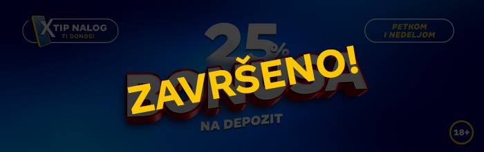 Uplati depozit i osvoji 25% bonusa