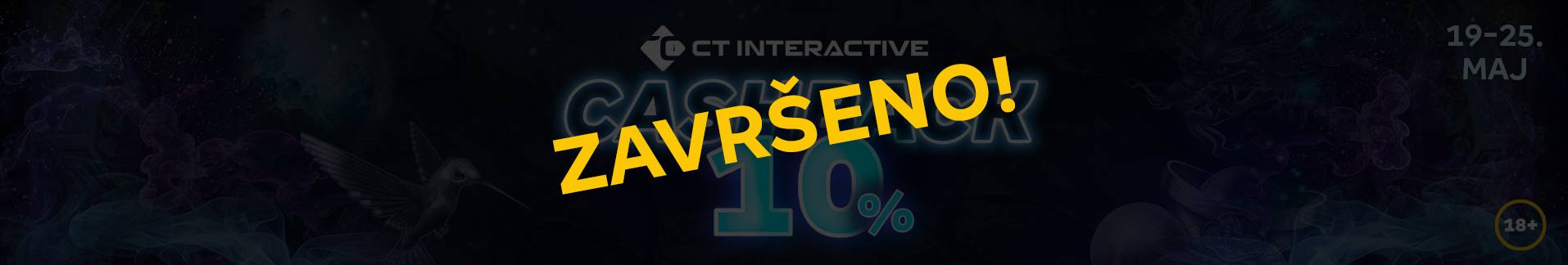 Slot promocija „CT Interactive Cashback 10%“