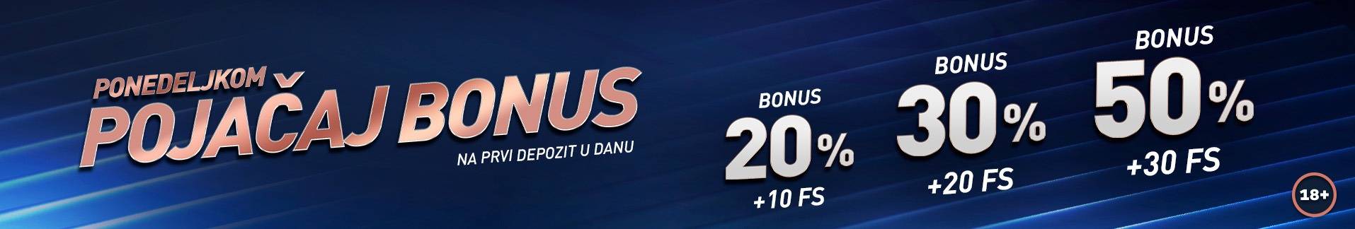 Ponedeljkom pojacaj bonus