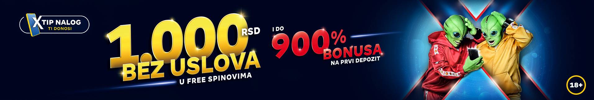 Osvoji bonus do 900% na prvi depozit!